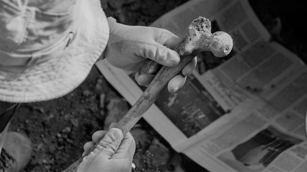 Fotografía de la exhumación de Genera Fernández